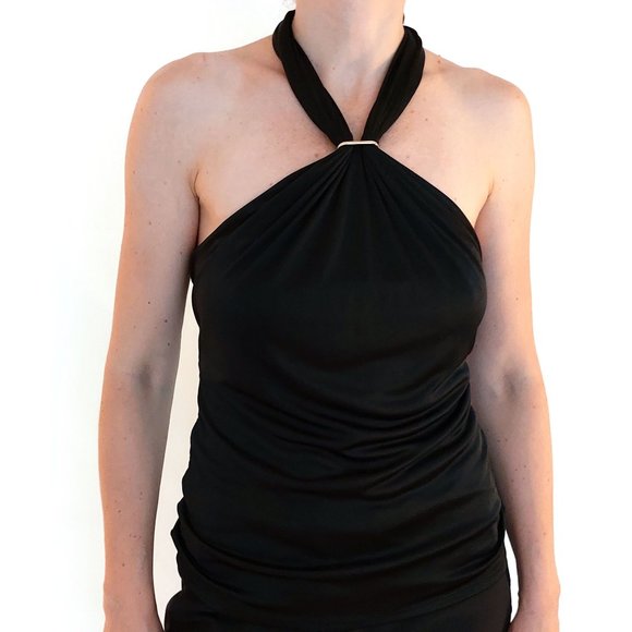 NEW VS Black Halter Party Top Y2K - Picture 2 of 6